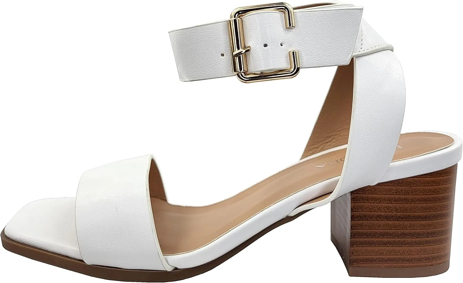 TruFox Womens Chunky Block Low Heel Ankle Strap Open Toe Dress Sandal