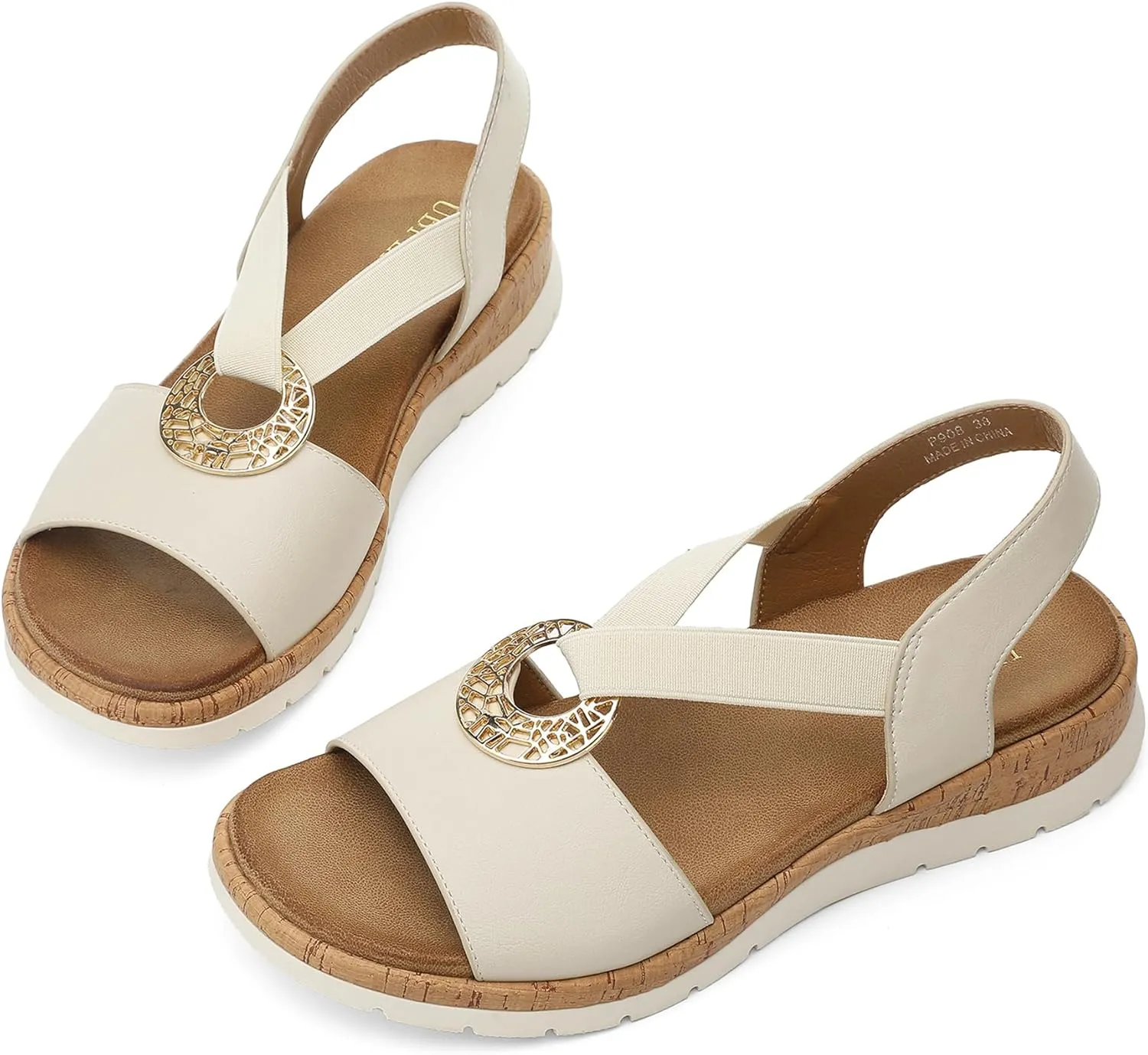 UBFEN Womens Platform Wedge Sandals Casual Open Toe Comfortable Ladies Outdoor Walking Beach Shoes Dress with Arch Support