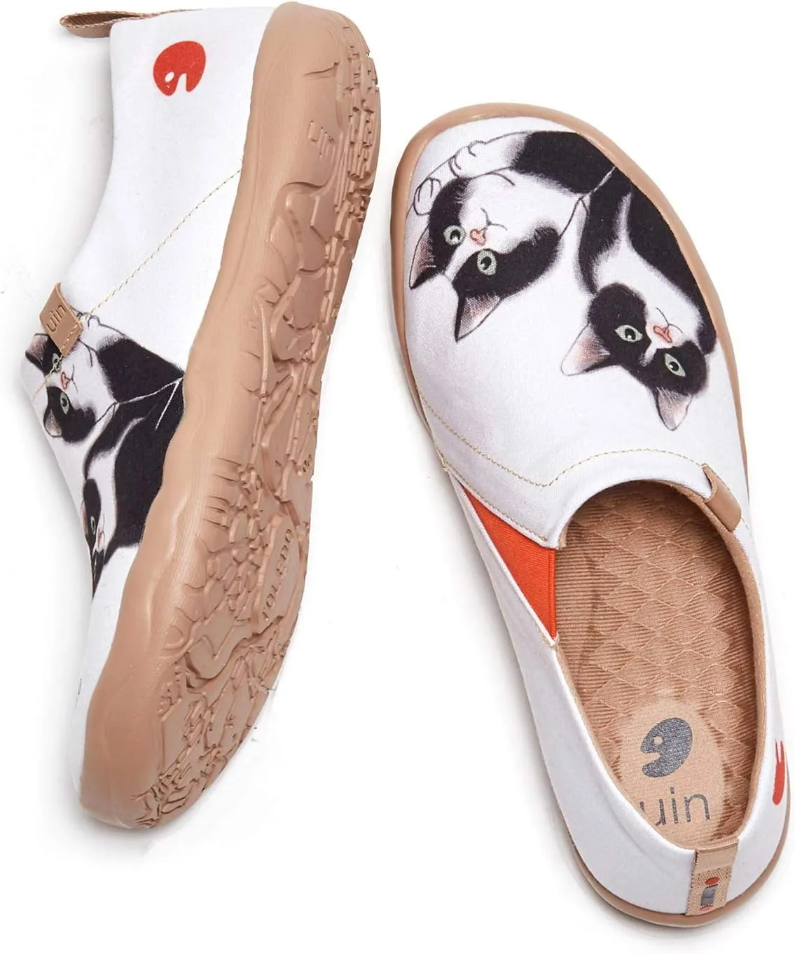 UIN Women's Artistic Cute Pets Design Slip-On Shoes Fun Comfortable Casual Flats Lightweight Everyday Loafers Footwear