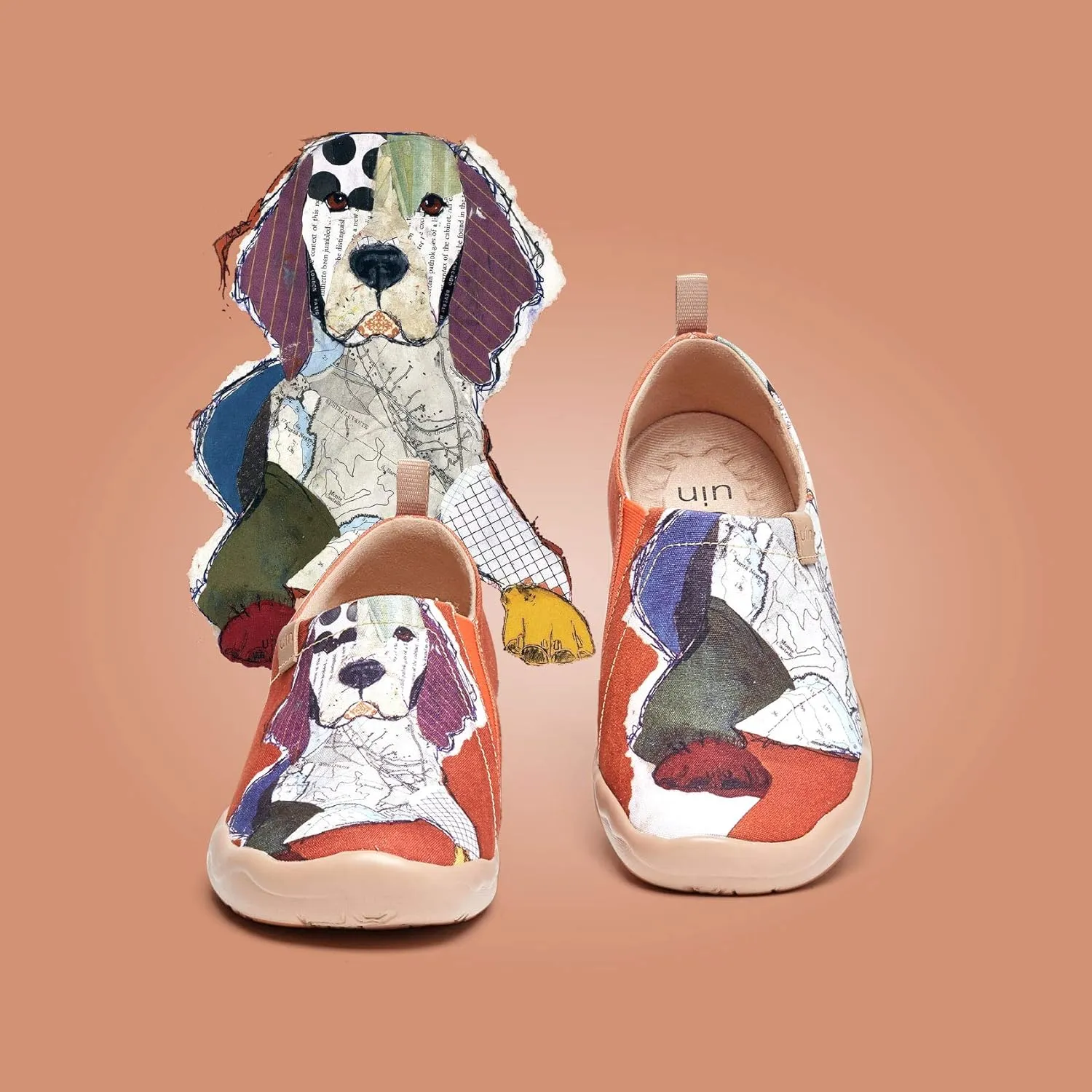 UIN Women's Artistic Cute Pets Design Slip-On Shoes Fun Comfortable Casual Flats Lightweight Everyday Loafers Footwear