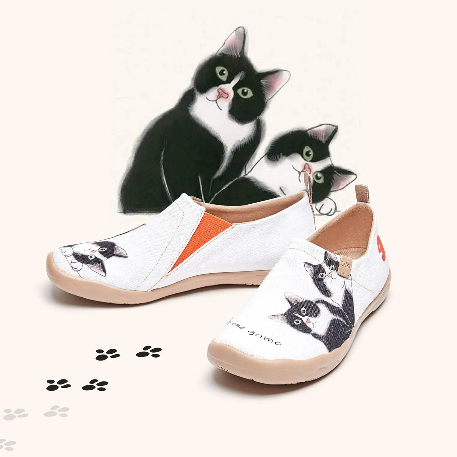 UIN Women's Artistic Cute Pets Design Slip-On Shoes Fun Comfortable Casual Flats Lightweight Everyday Loafers Footwear