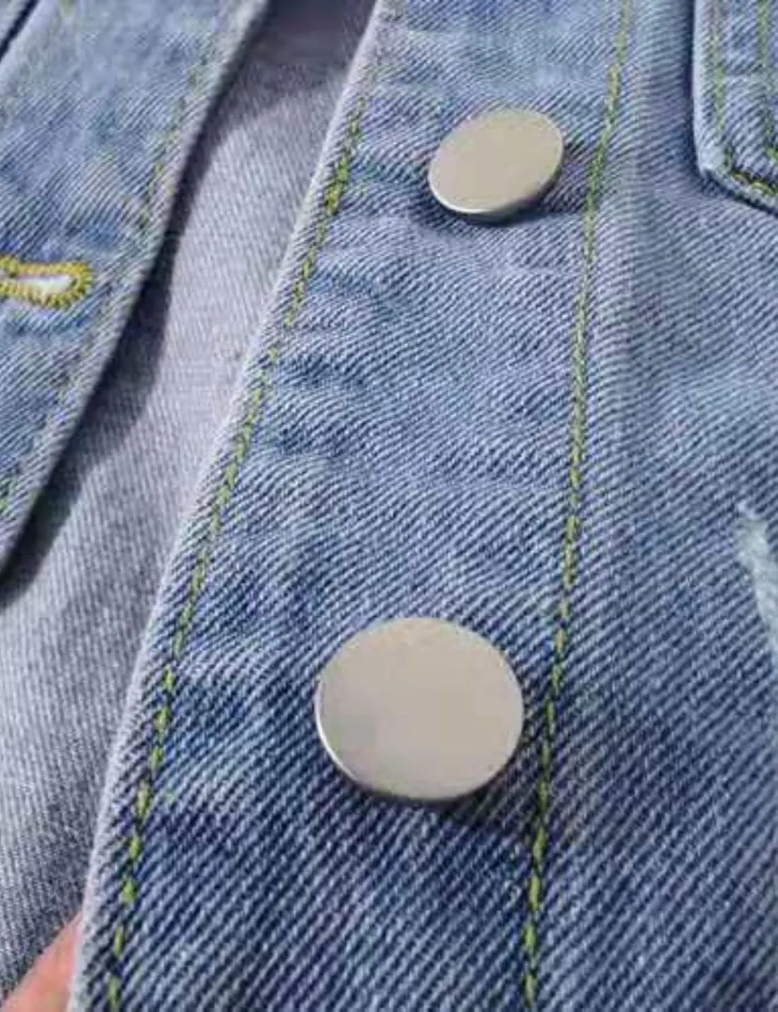 Unilexi Women's 3/4 Sleeve Colored Cropped Denim Jacket Light Wash Short Jean Jacket Trucker Coat