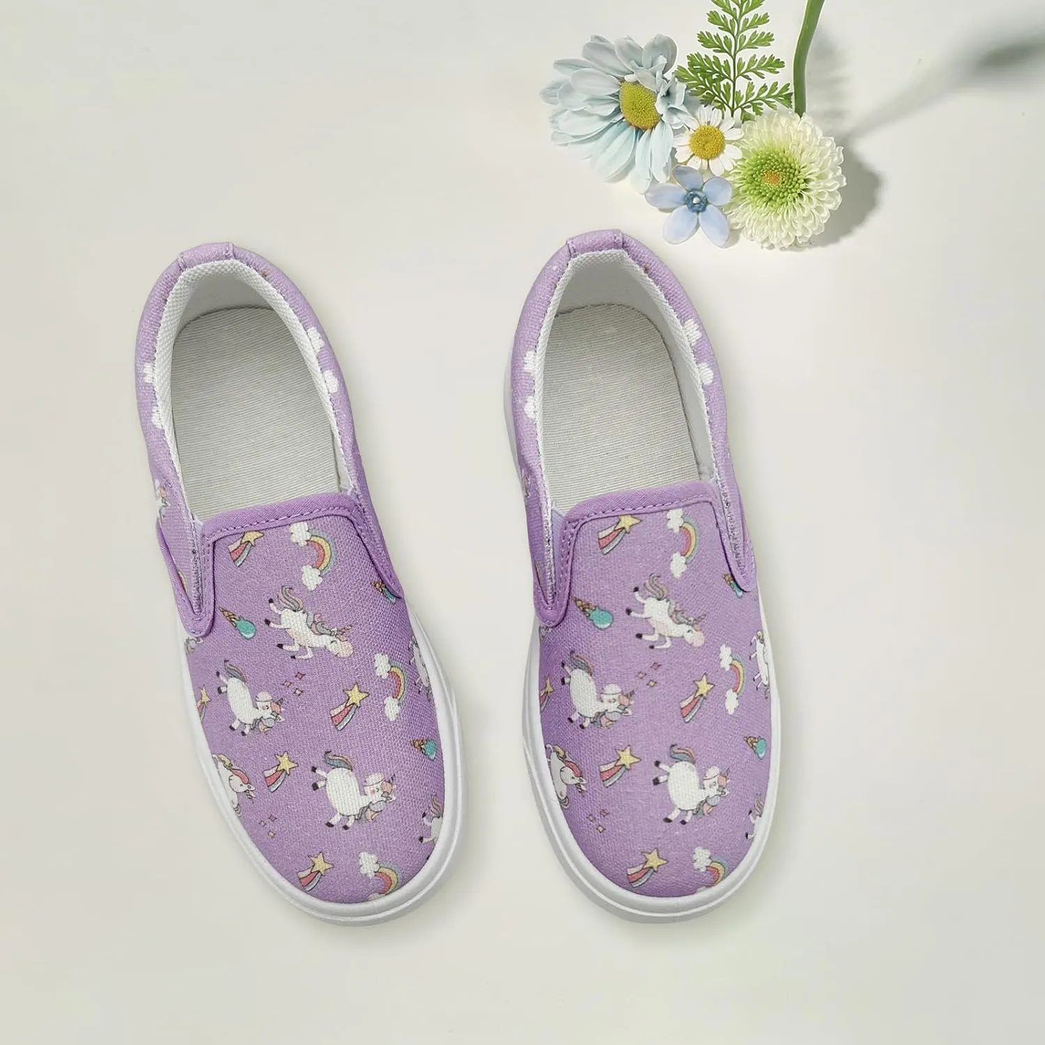 Unisex Canvas Sneakers Comfortable Breathable Casual Toddler Shoes Non-Slip Toddler Girl Sneakers
