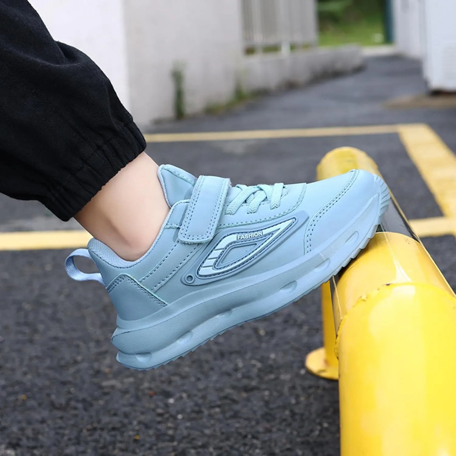 Unisex-Child Sneakers Leather Lightweight Breathable Athletic Sneakers for Kids Chunky Sole Shoes for Boys Girls