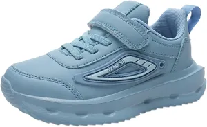 Unisex-Child Sneakers Leather Lightweight Breathable Athletic Sneakers for Kids Chunky Sole Shoes for Boys Girls