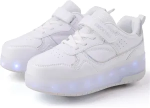 Unisex Roller Shoes Kids Sparkling Wheels Shoes Girls Light up Roller Skates Sneakers Boys Rechargeable Flashing Sneakers for Gift