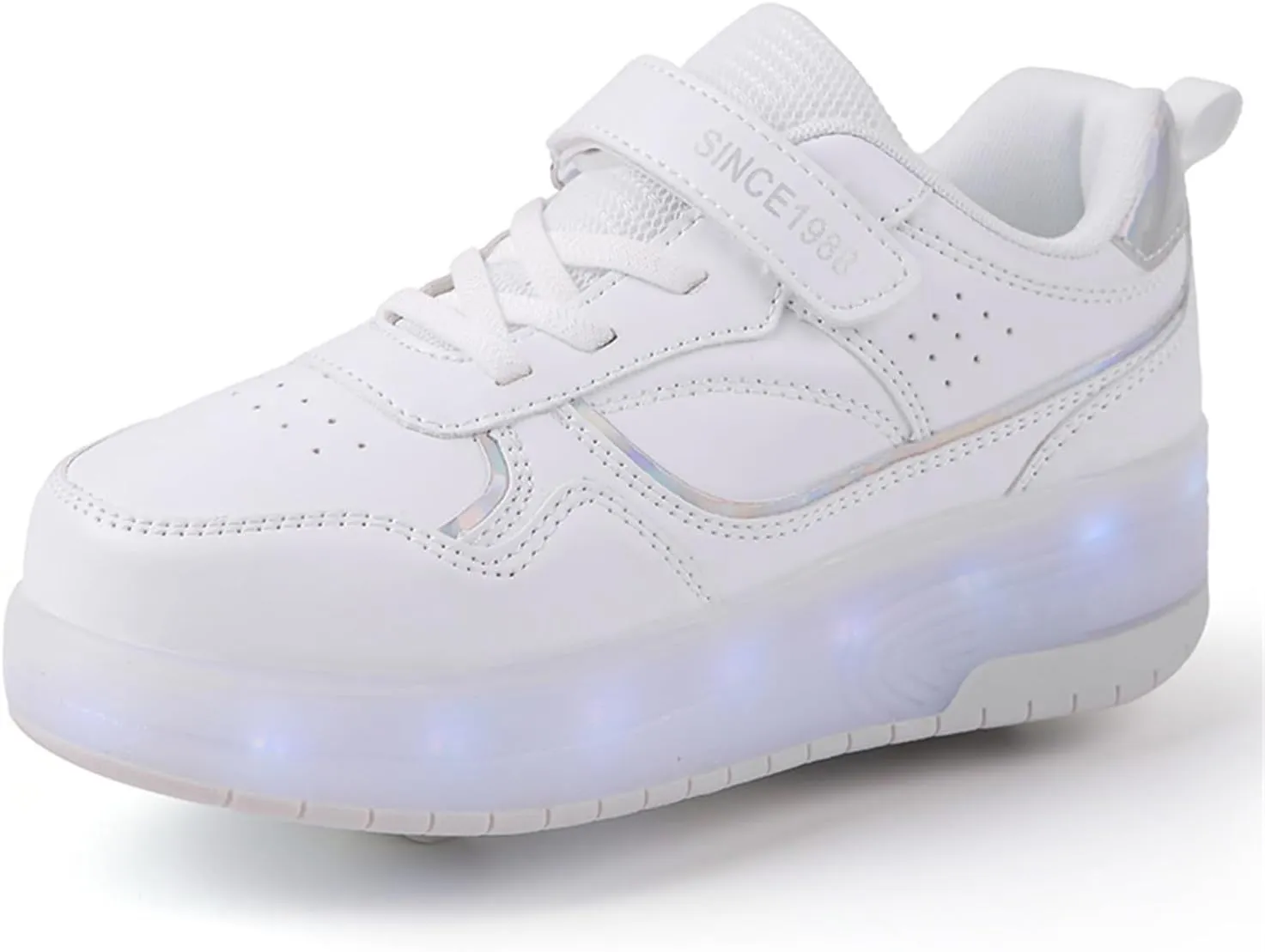 Unisex Roller Shoes Kids Sparkling Wheels Shoes Girls Light up Roller Skates Sneakers Boys Rechargeable Flashing Sneakers for Gift
