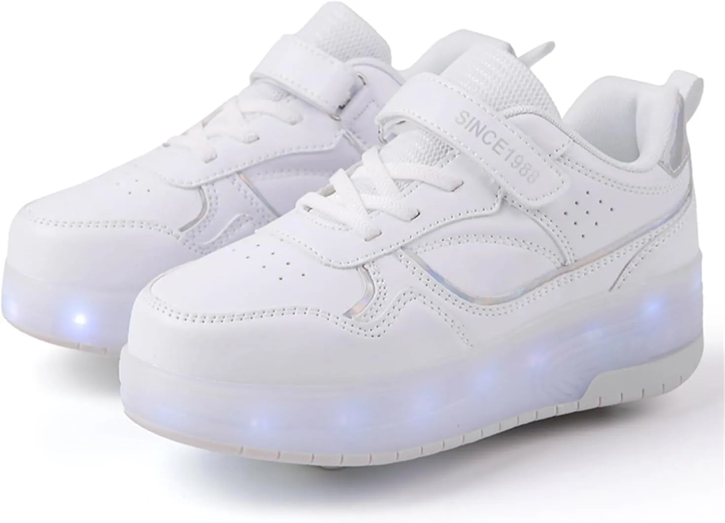 Unisex Roller Shoes Kids Sparkling Wheels Shoes Girls Light up Roller Skates Sneakers Boys Rechargeable Flashing Sneakers for Gift