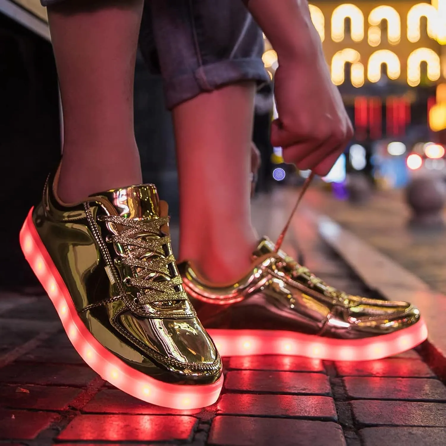 USB Adult Light Up Shoes Rechargeable Flashing Low Top LED Shoes Unisex Sports Dancing Sneakers