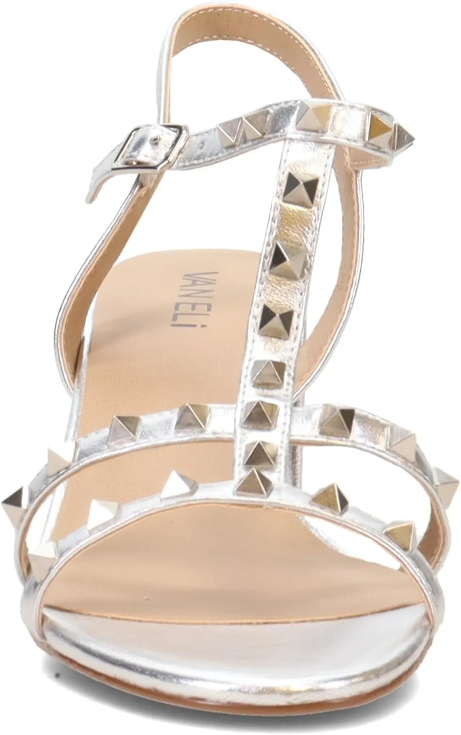VANELi Womens Midge Studded Slingback Dress Sandals Mid Heel 2-3" - Beige