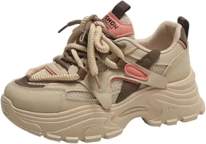 VAXAV Women's Fashion Breathable Mesh Platform Sneakers Casual Jogging Walking Shoes 5.5-8.5