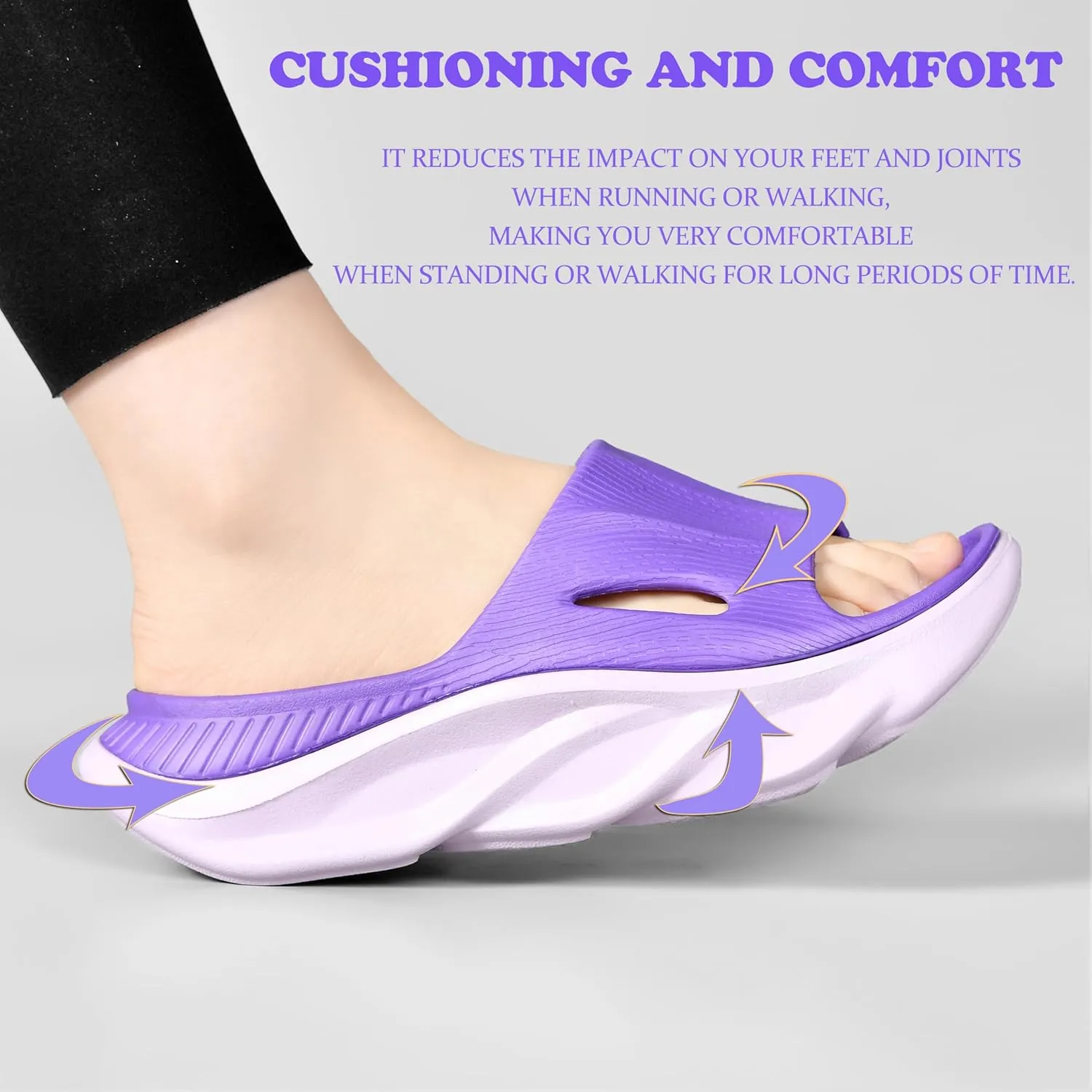 VIYEAR Womens Mens Recovery Slides with Comfortable Plantar Fasciitis Arch Support,Unisex Orthotic Walking Thick Cushion Sport Sandals Reduces Stress on Feet