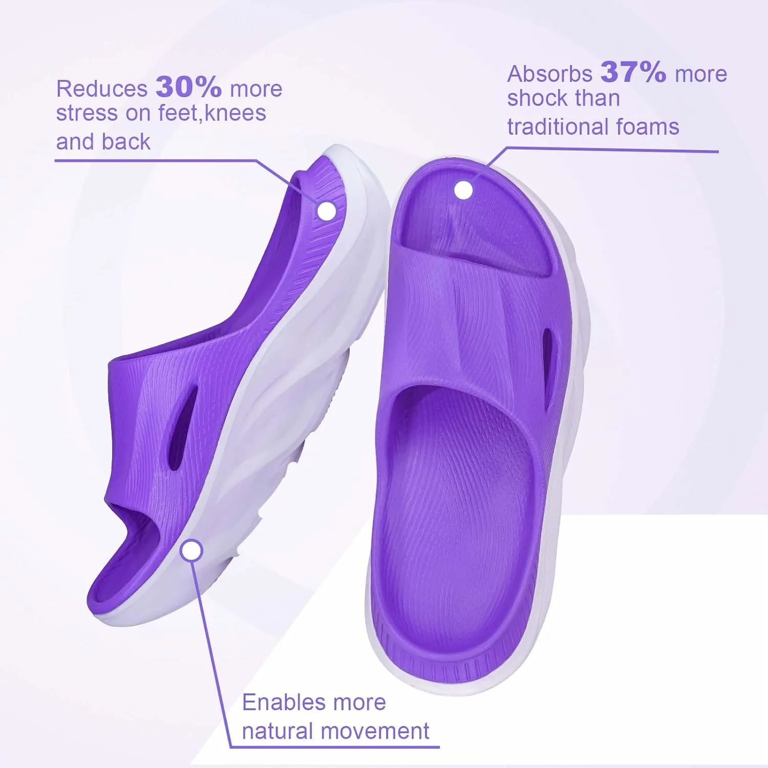 VIYEAR Womens Mens Recovery Slides with Comfortable Plantar Fasciitis Arch Support,Unisex Orthotic Walking Thick Cushion Sport Sandals Reduces Stress on Feet