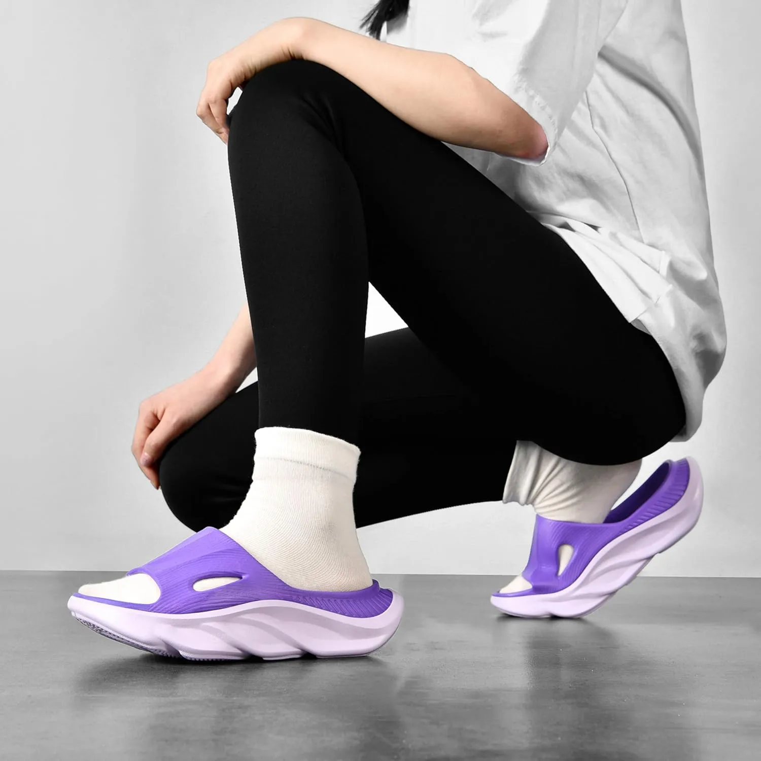 VIYEAR Womens Mens Recovery Slides with Comfortable Plantar Fasciitis Arch Support,Unisex Orthotic Walking Thick Cushion Sport Sandals Reduces Stress on Feet