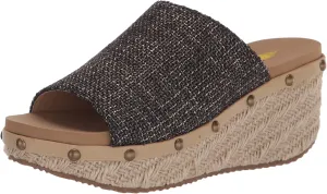 VOLATILE Womens Ravine Metallic Studded Casual Sandals Casual Mid Heel 2-3" - Gold