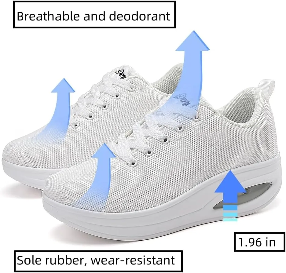 Walking Shoes for Women Air Cushion Nurse Slip Resistant Work Running Sneakers Food Service Platform Comfortable All Day Weight Light