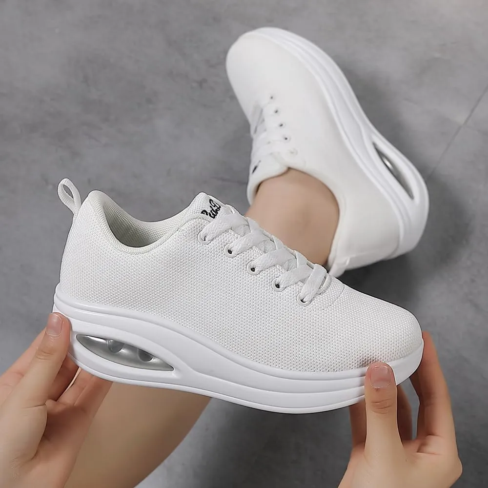 Walking Shoes for Women Air Cushion Nurse Slip Resistant Work Running Sneakers Food Service Platform Comfortable All Day Weight Light