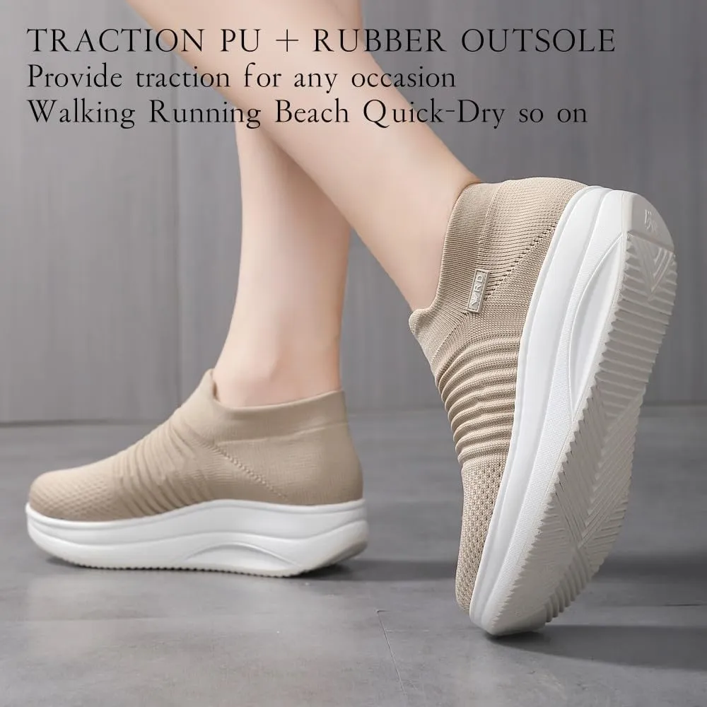 Walking Shoes for Women Slip On Nurse Slip Resistant Work Sock Sneakers Food Service Platform Comfortable Weight Light