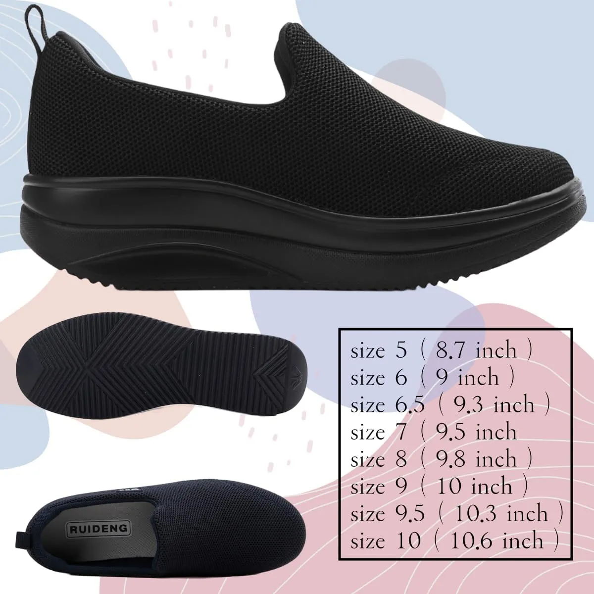 Walking Shoes for Women Slip On Nurse Slip Resistant Work Sock Sneakers Food Service Platform Comfortable Weight Light