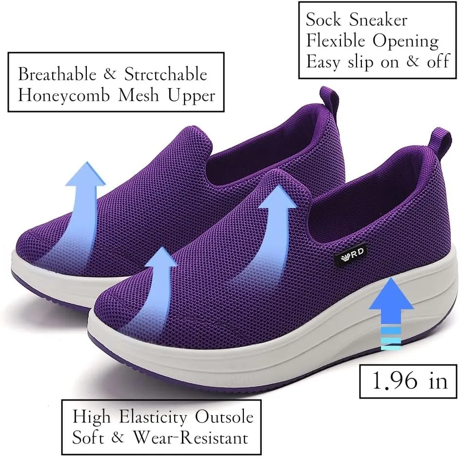 Walking Shoes for Women Slip On Nurse Slip Resistant Work Sock Sneakers Food Service Platform Comfortable Weight Light