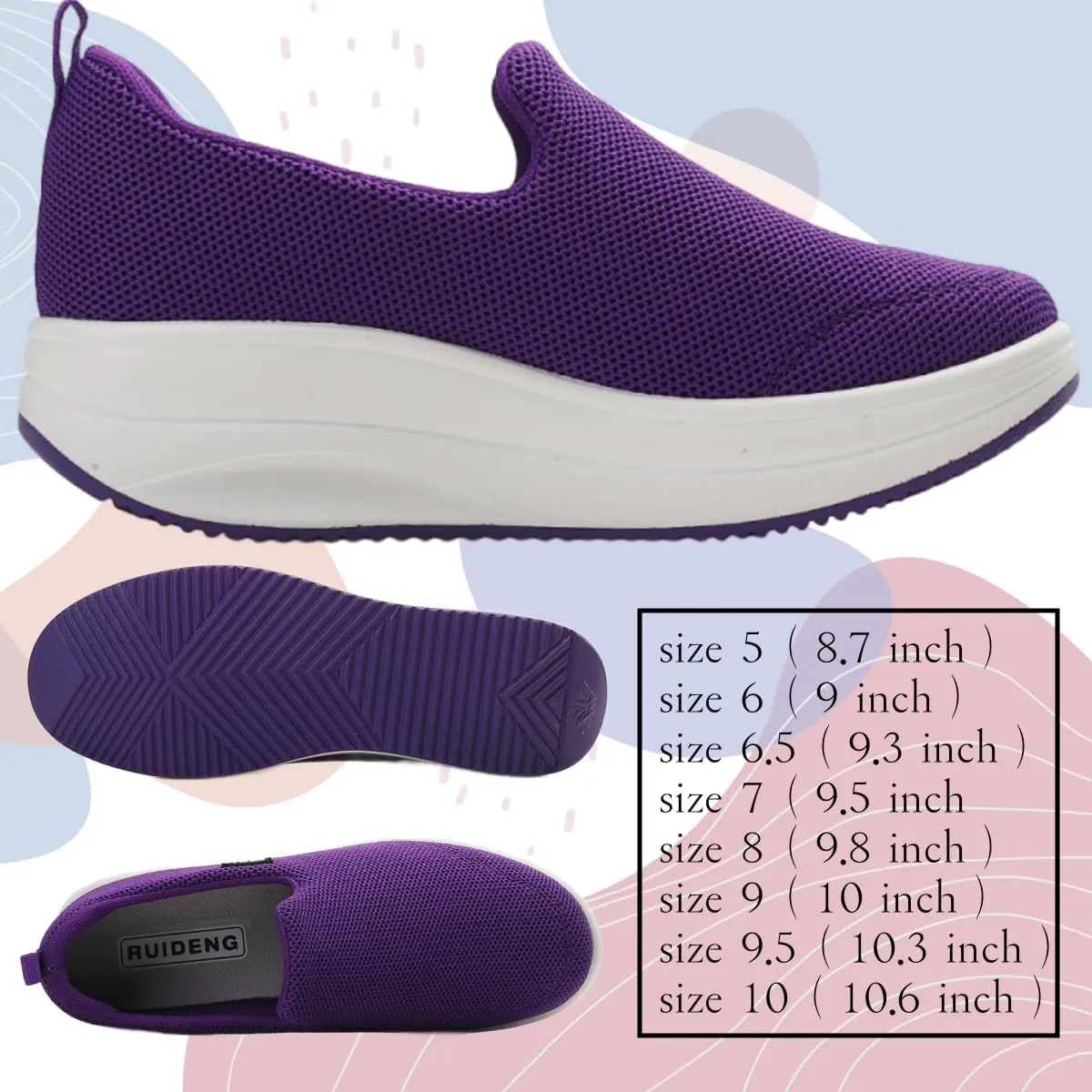 Walking Shoes for Women Slip On Nurse Slip Resistant Work Sock Sneakers Food Service Platform Comfortable Weight Light