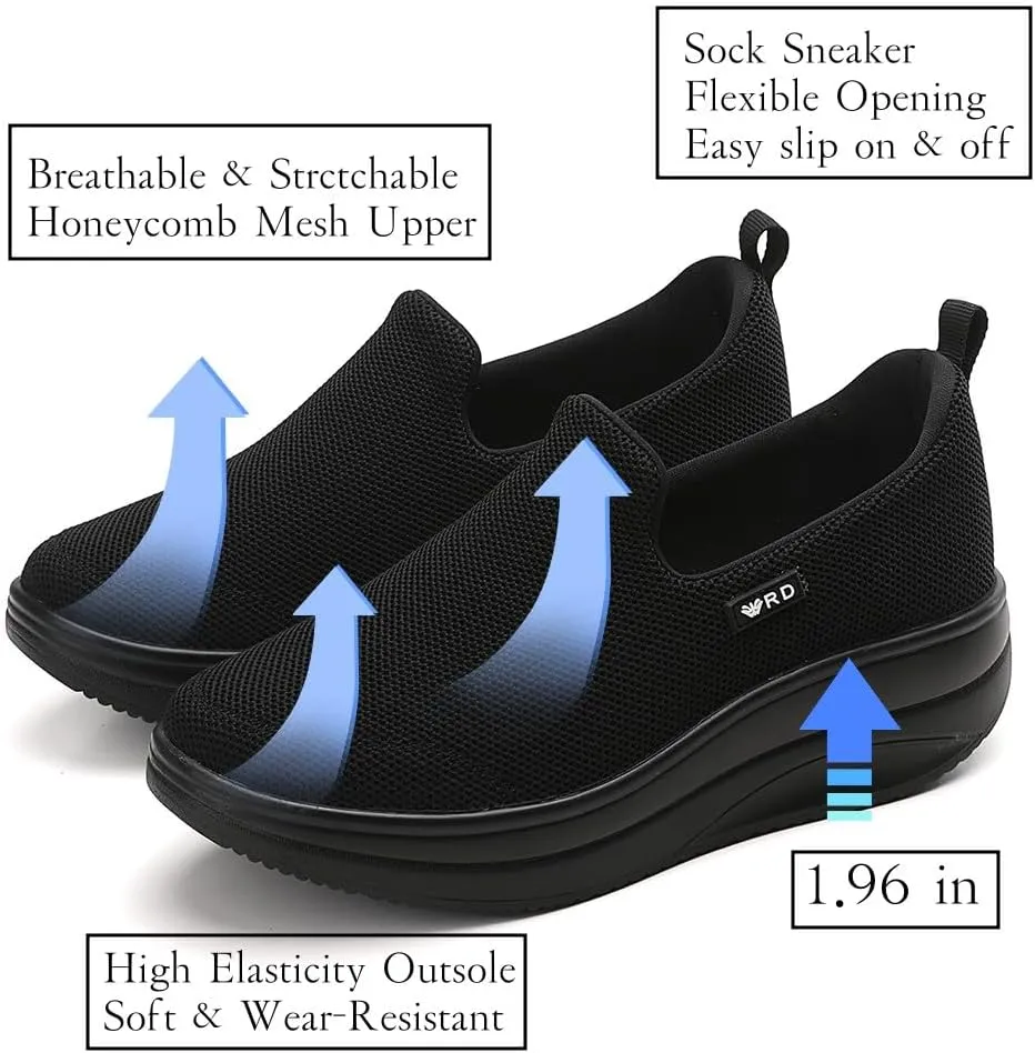 Walking Shoes for Women Slip On Nurse Slip Resistant Work Sock Sneakers Food Service Platform Comfortable Weight Light