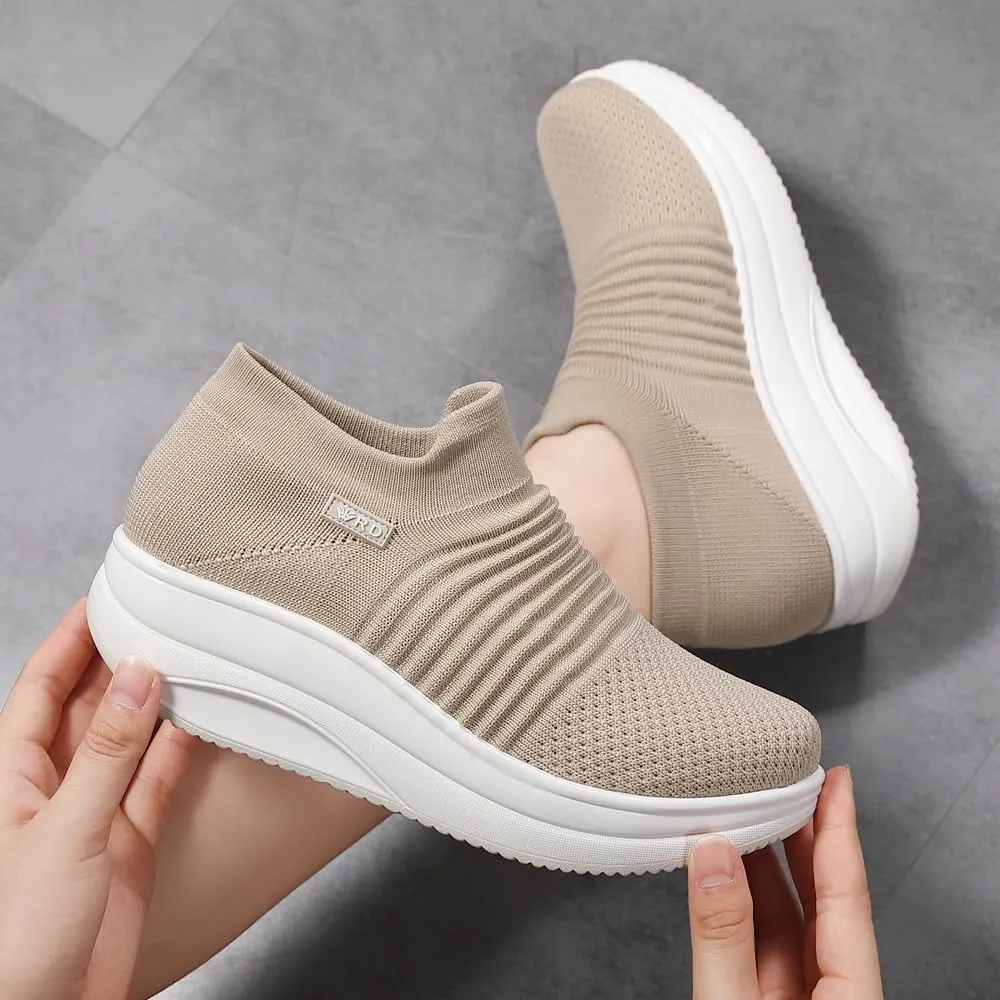 Walking Shoes for Women Slip On Nurse Slip Resistant Work Sock Sneakers Food Service Platform Comfortable Weight Light