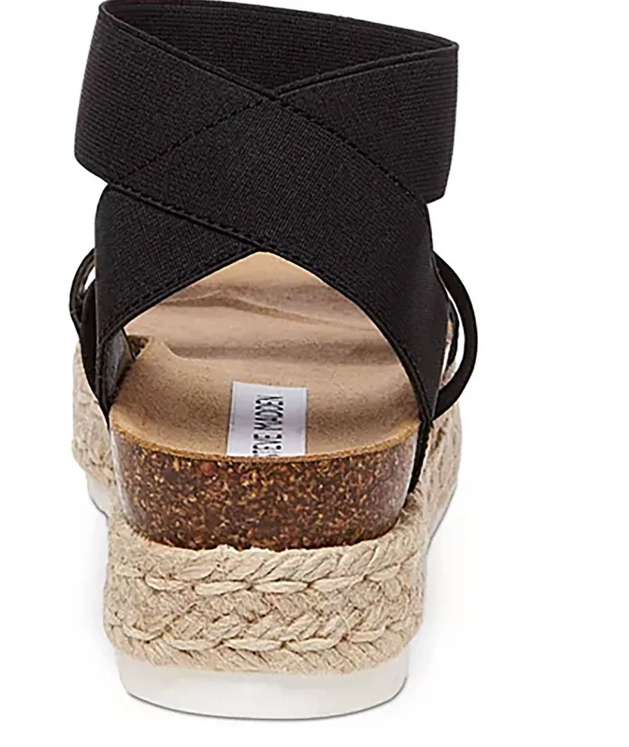 Wedge Espadrille Modern Black Madden Steve Easy-to-use Sandals Fitted Platform Kimmie Flatform