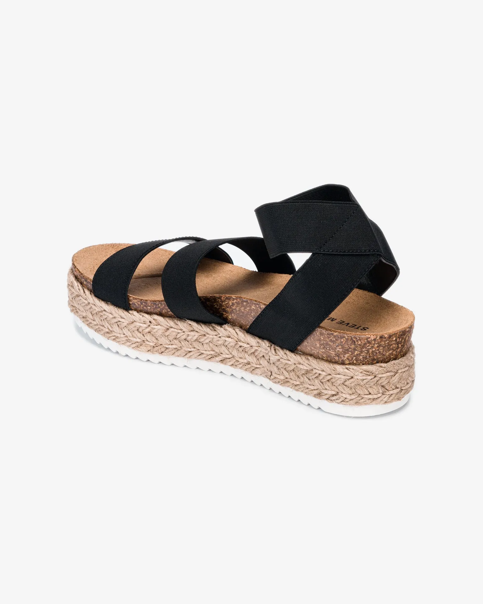 Wedge Espadrille Modern Black Madden Steve Easy-to-use Sandals Fitted Platform Kimmie Flatform