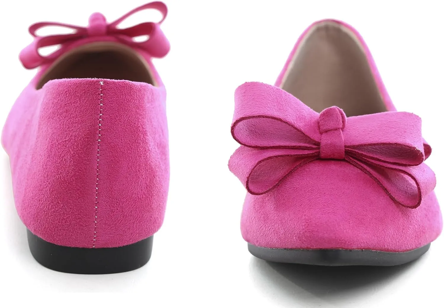 WENJIAZHIZHI Flat Dress Shoes Women Comfortable Ballet Flats Slip On Pearls Knot Dressy Shoes Pointed Toe