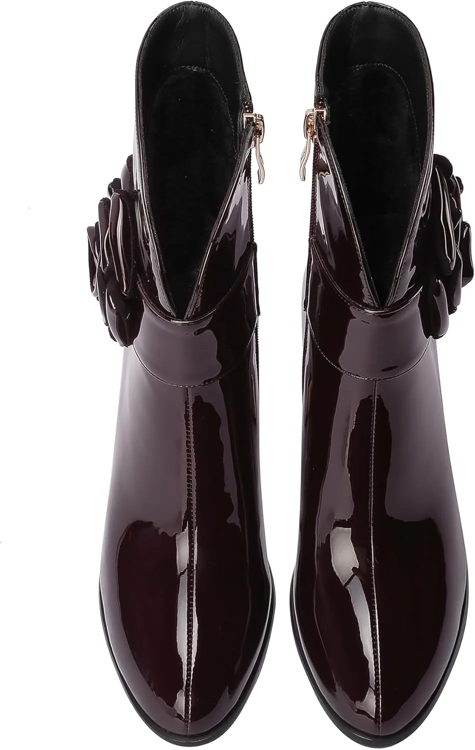 Western Gladiator Boots For Women Winter Ankle Extra Wide Calf Booties Botas Para Mujer Chelsea Leather Chunky Block Dress Combat Warm Lined Cowboy Cowgirl Ladies High Heels