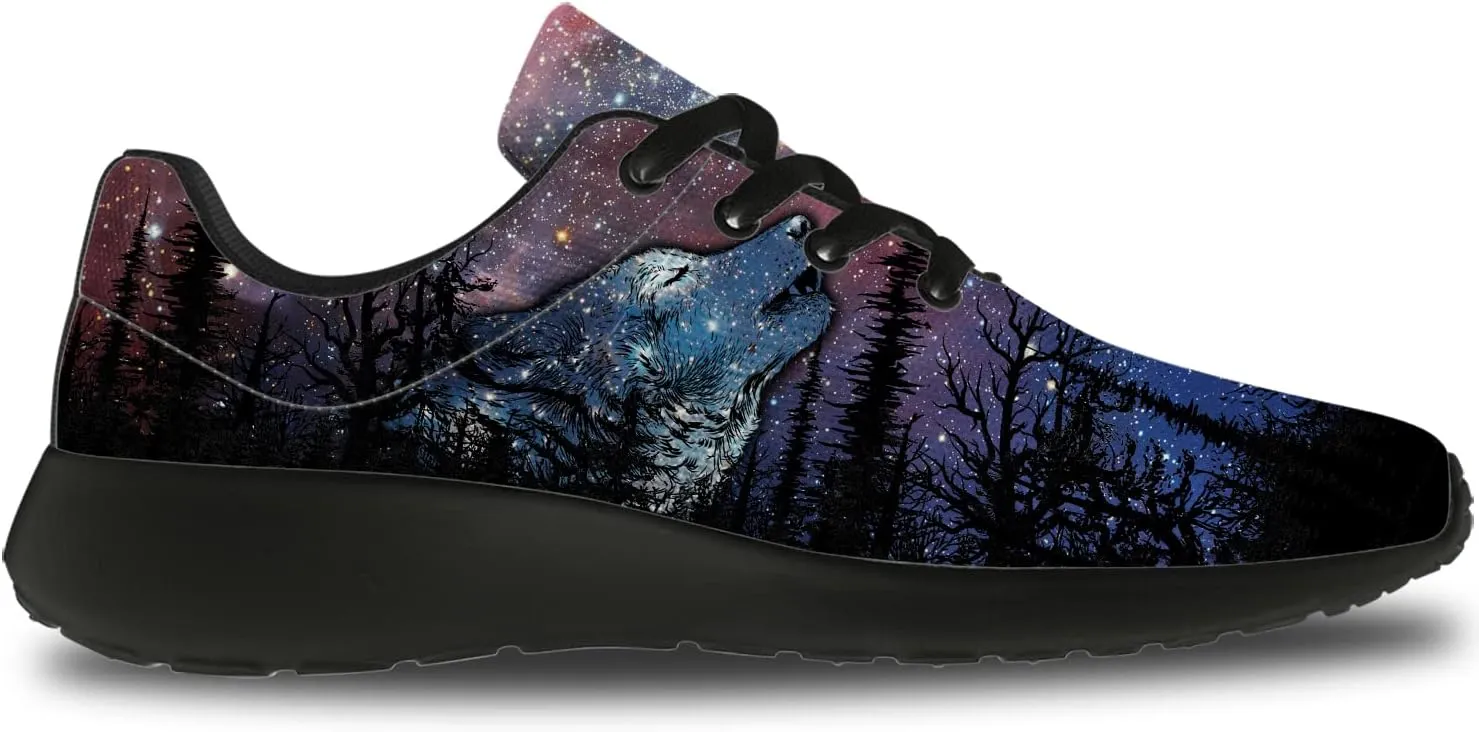 Wolf Design Shoes Mens Womens Running Sneakers Comfortable Casual Tennis Walking Shoes Gifts for Friends