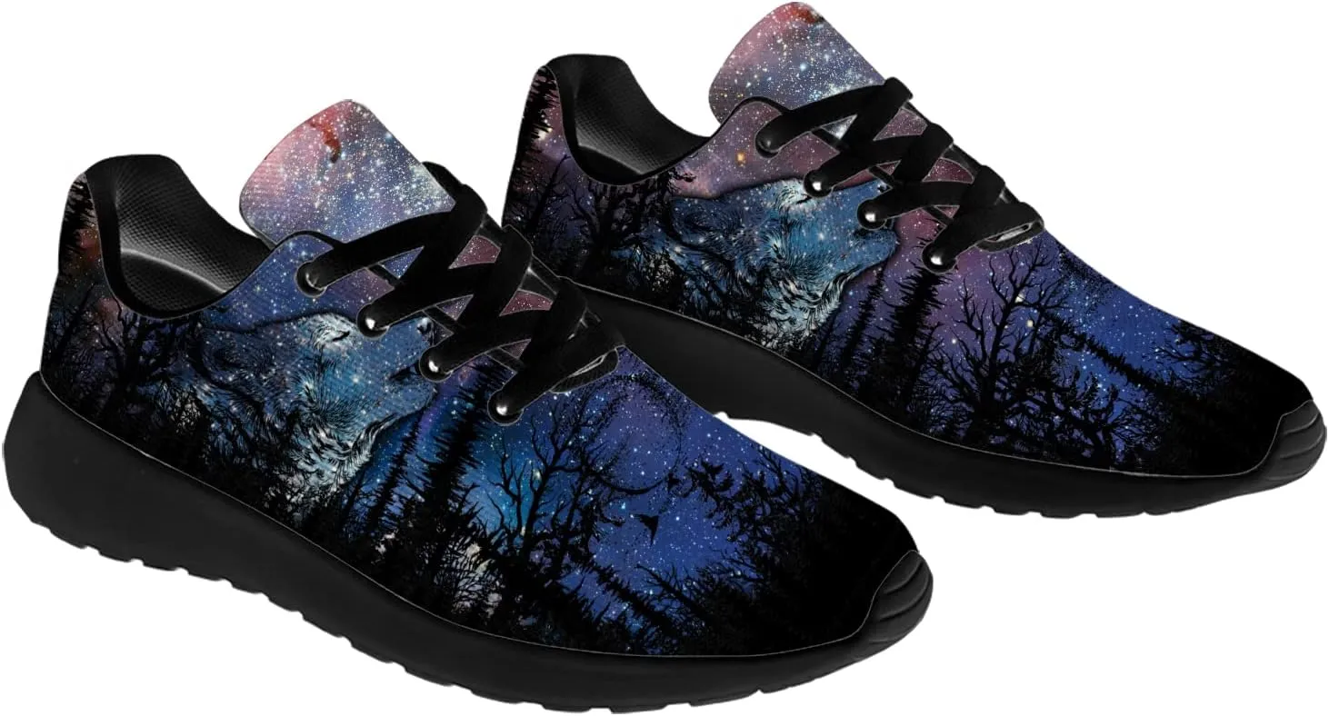 Wolf Design Shoes Mens Womens Running Sneakers Comfortable Casual Tennis Walking Shoes Gifts for Friends