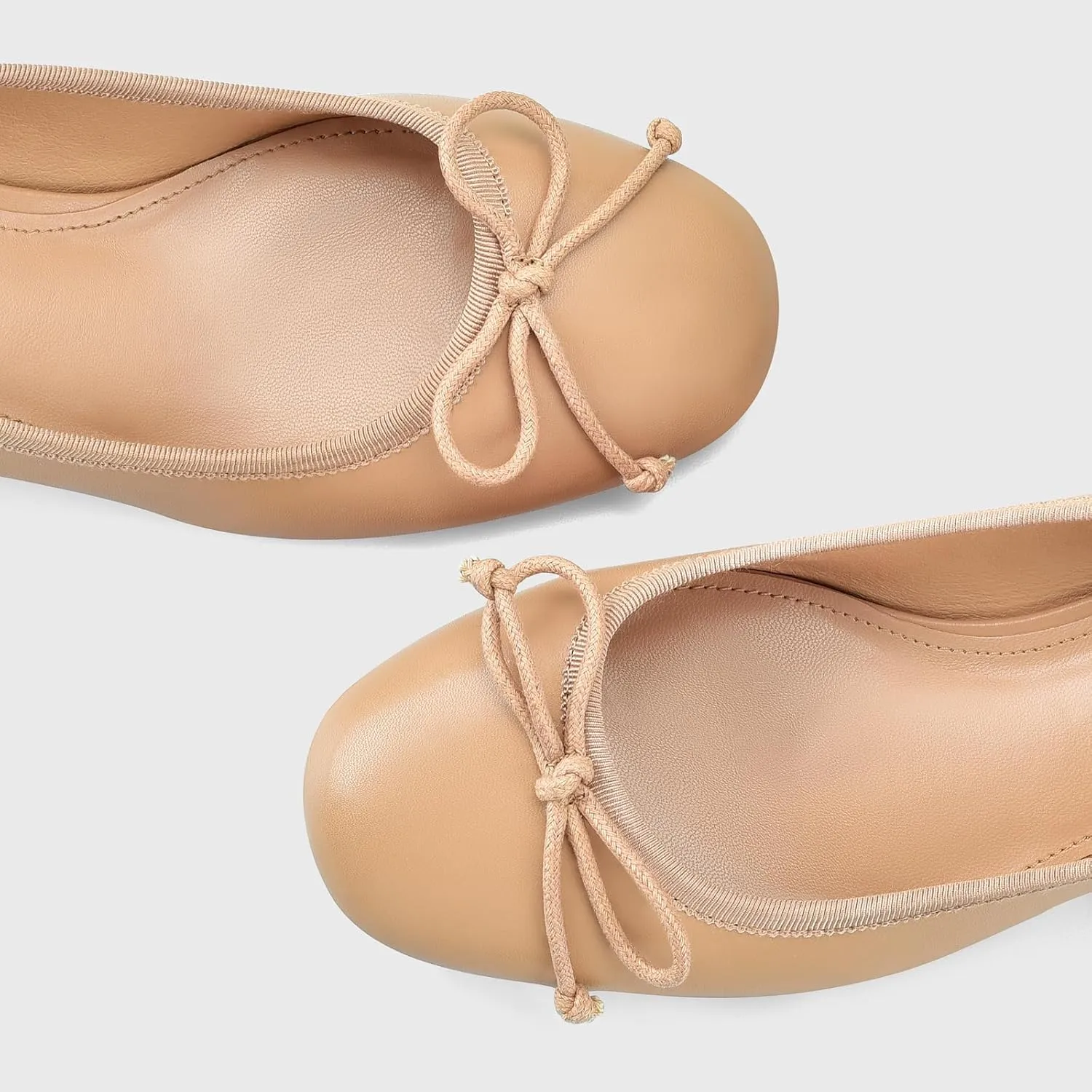 Women Ballet Pumps Round Toe Low Block Heel Slip on Ballerinas Walking Dating Party Daily Dress Shoes with Bow