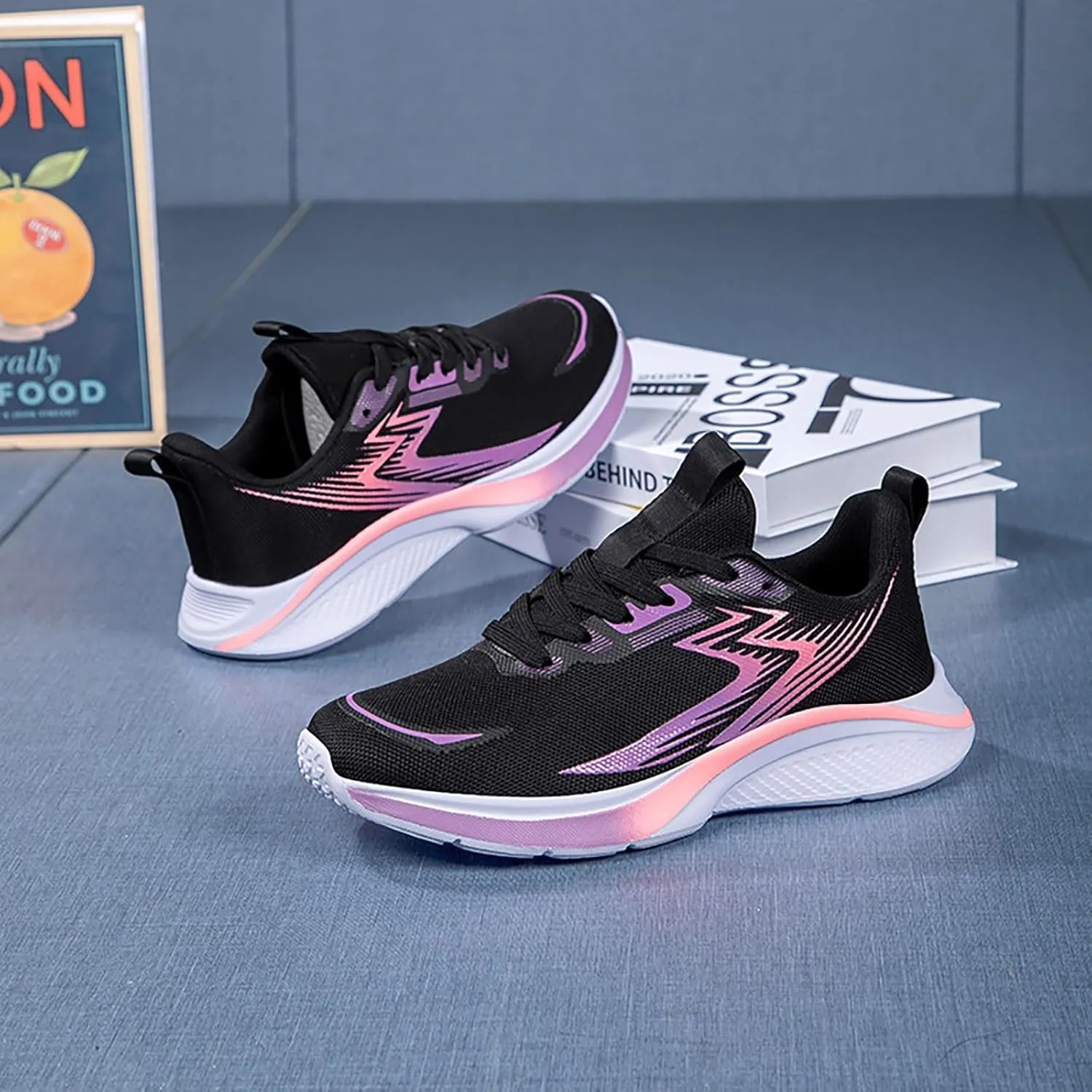 Women Lightweight Slip On Sneakers Casual Walking Shoes Comfortable Canvas Flats Non Slip Elastic Loafers
