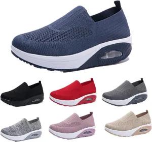 Women Orthopedic Sneakers Walking Shoes,Mesh Breathable Arch Support Slip-on Light Air Cushion Orthopedic Sneakers Diabetic Shoes