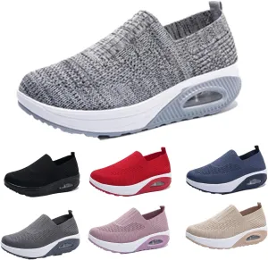 Women Orthopedic Sneakers Walking Shoes,Mesh Breathable Arch Support Slip-on Light Air Cushion Orthopedic Sneakers Diabetic Shoes