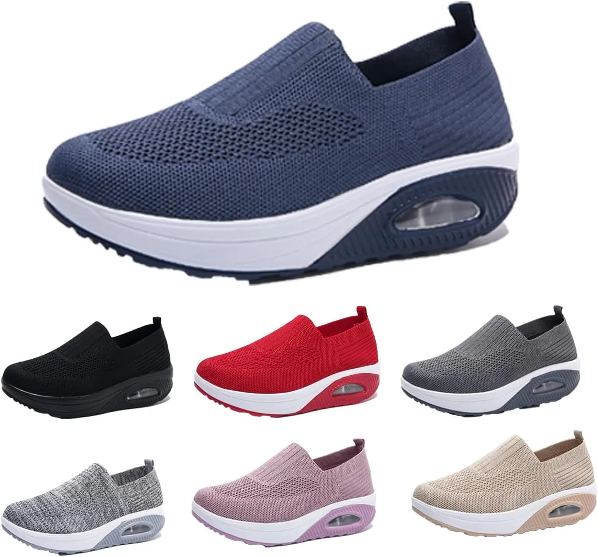 Women Orthopedic Sneakers Walking Shoes,Mesh Breathable Arch Support Slip-on Light Air Cushion Orthopedic Sneakers Diabetic Shoes