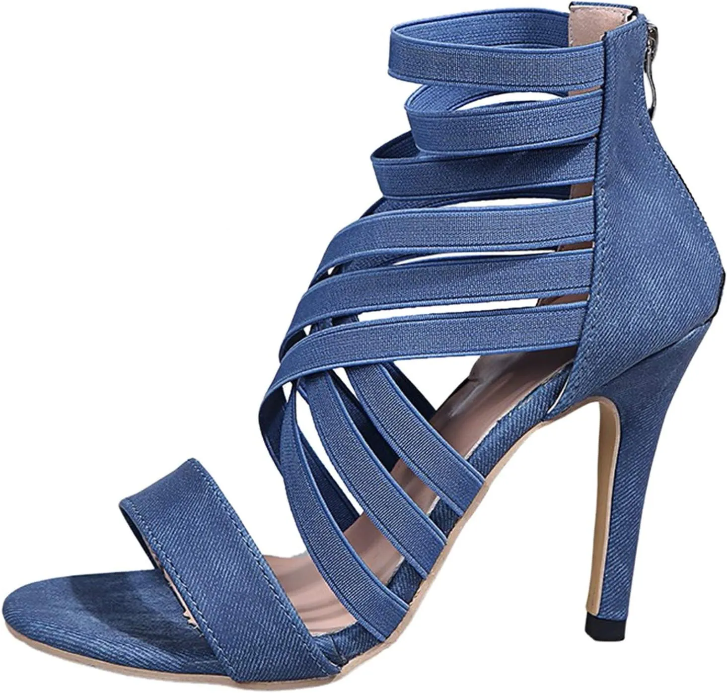 Women Tennis Shoes High Heel Toe Zipper Casual Sandals Heels Breathable Fashion High High Heel Winter Boots