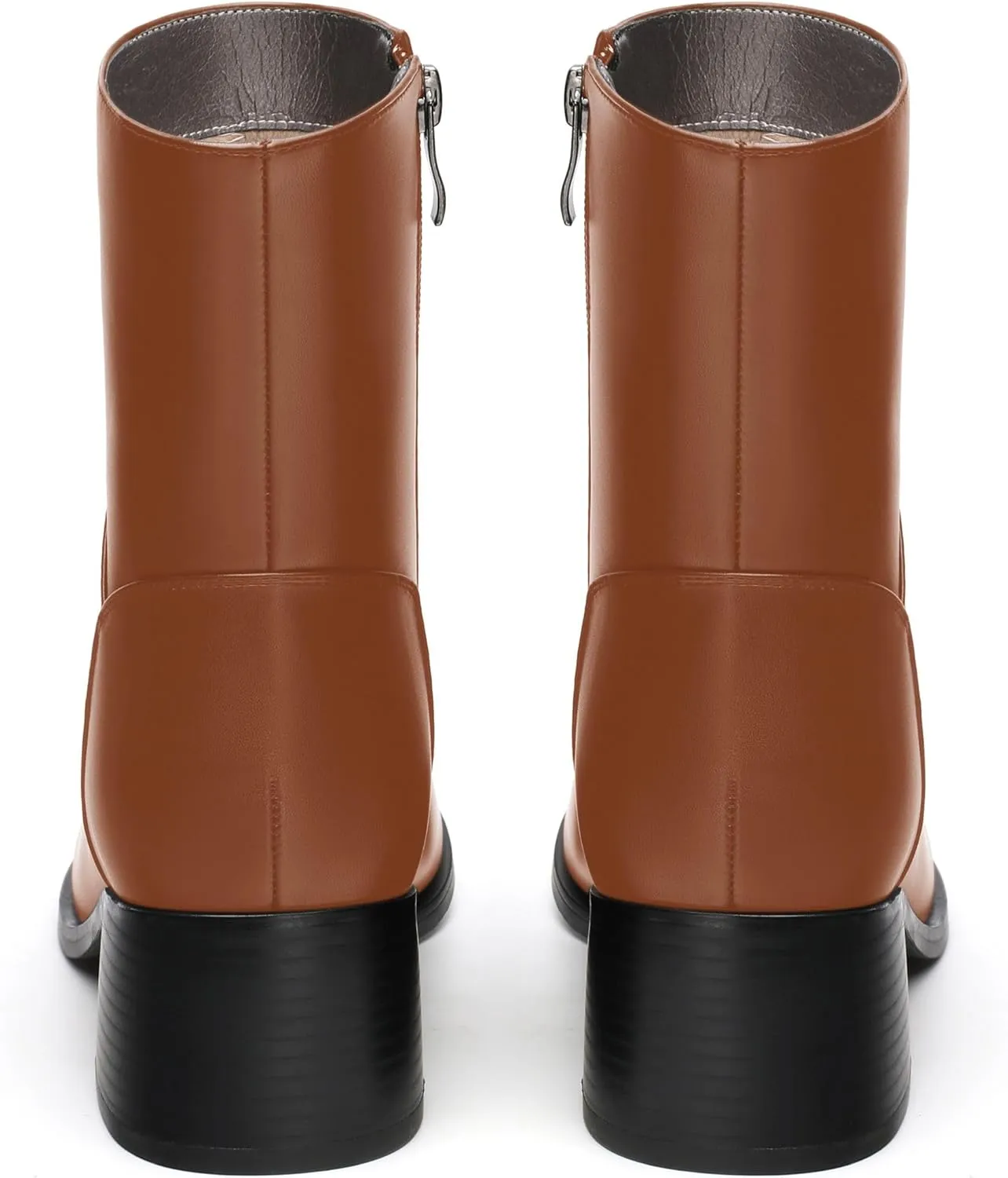 Women's Ada Fashion Round Toe Ankle Boots, Low Chunky Heel Side Zipper Short Boots, Fall and Winter Dating Office Commuter Boots Shoes