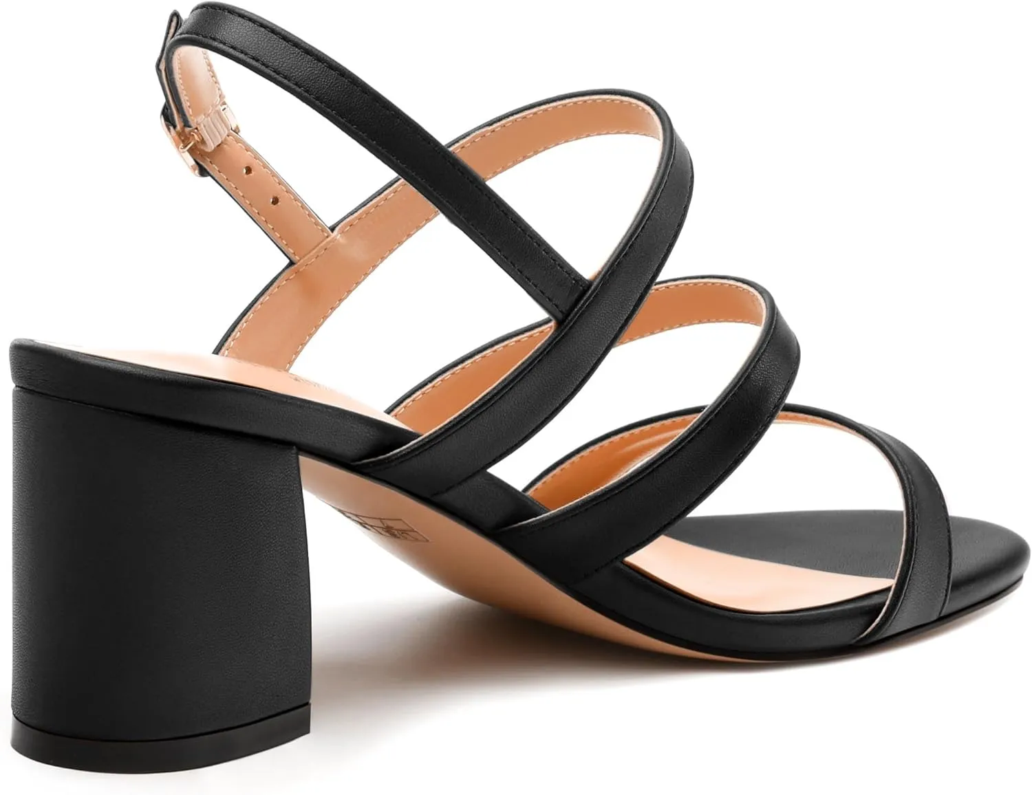 Womens Ankle Strap Sandals, Mid Block Heel Open Toe Strappy Sandals for Women, Low Chunky Heel Comfort Sandals 2"