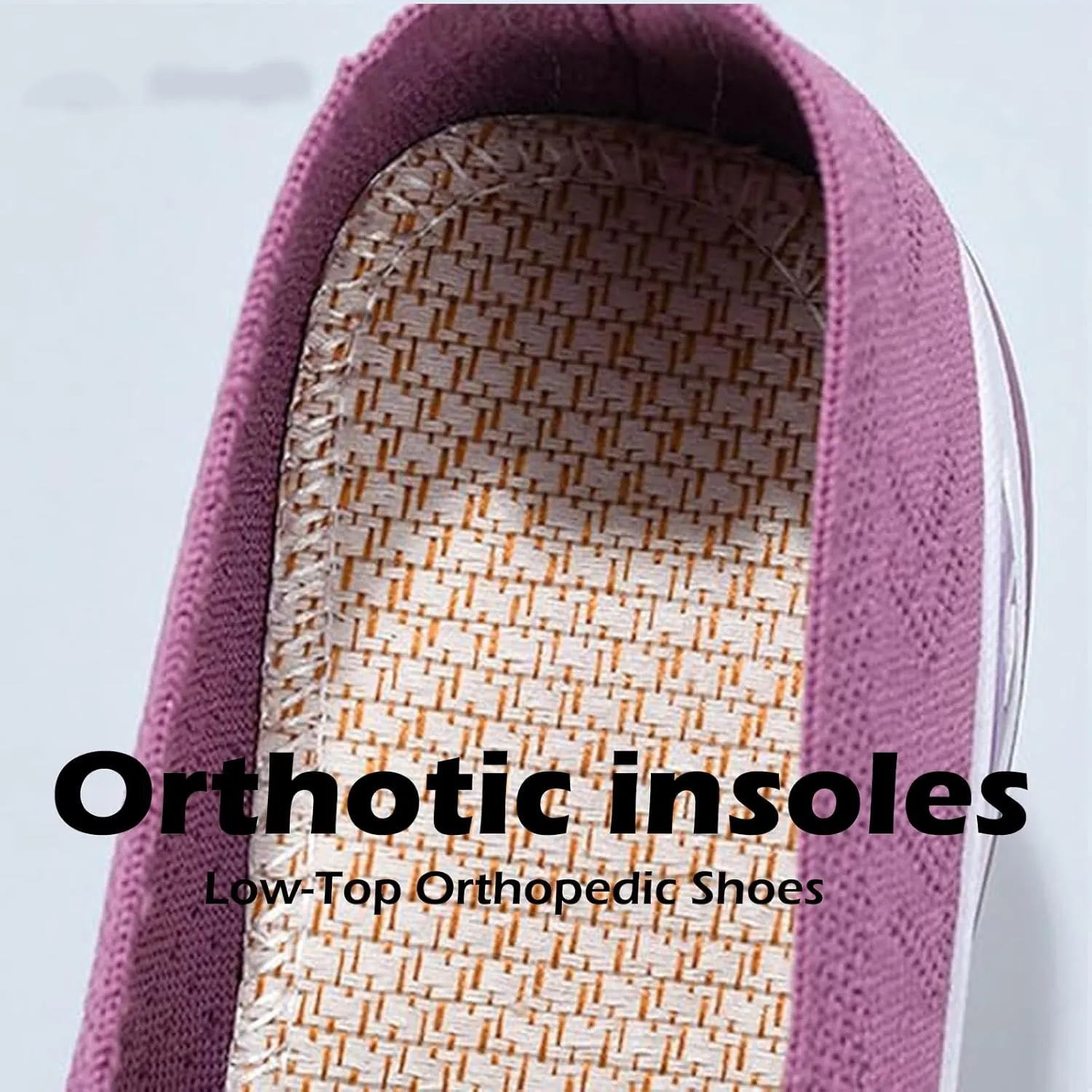 Women's Comfortable Breathable Knitted Sneakers, Woven Cut-Out Orthopedic Soft Arch Support Walking Shoes Low Top Sneakers for Woman
