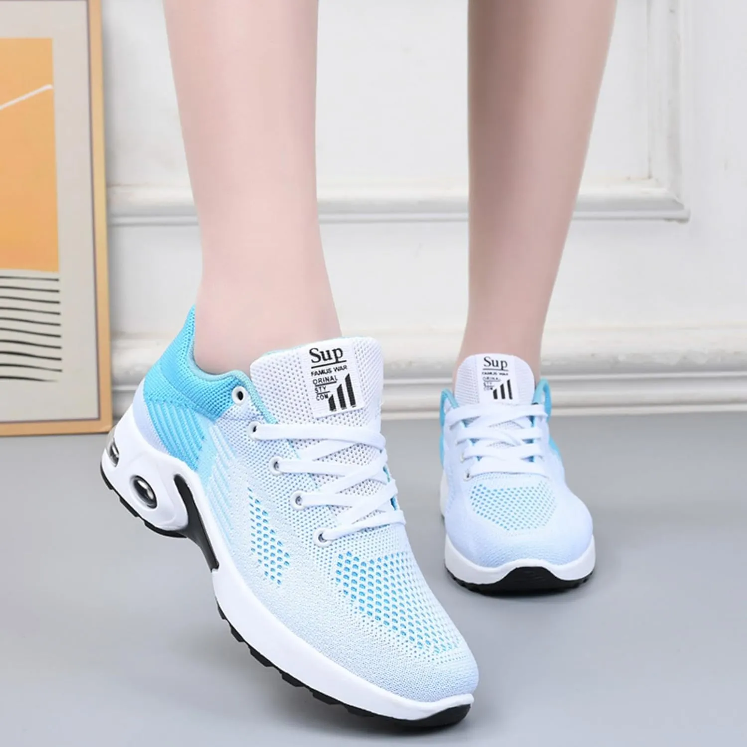 Women's Cushion Sneakers - Breathable, Non-Slip Walking Shoes with Shock-Absorbing Comfort, Lightweight for Running, Walking, and Everyday Use