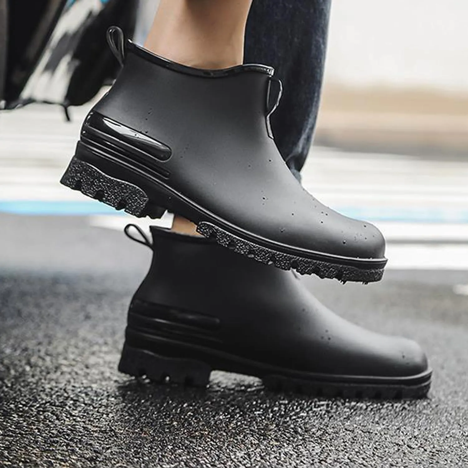 Women's Garden Shoes，Women's rain boots waterproof anti-slipping rainboots for ladies comfortable insoles stylish light ankle rain shoe