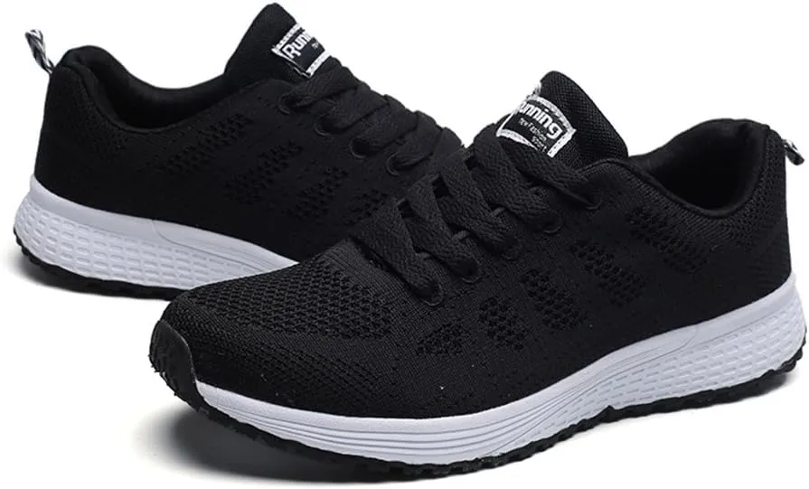Women's Lace Up Walking Running Shoes Tennis Casual Womens Tennis Shoes Jogging Women's Shoes Casual Black Sneakers Slip On Tennis Shoe Trainers Shoe