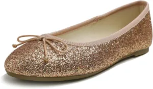 Women's Shiny Ballet Flats Sparkle Memory Foam Cushioned Colorful Glitter