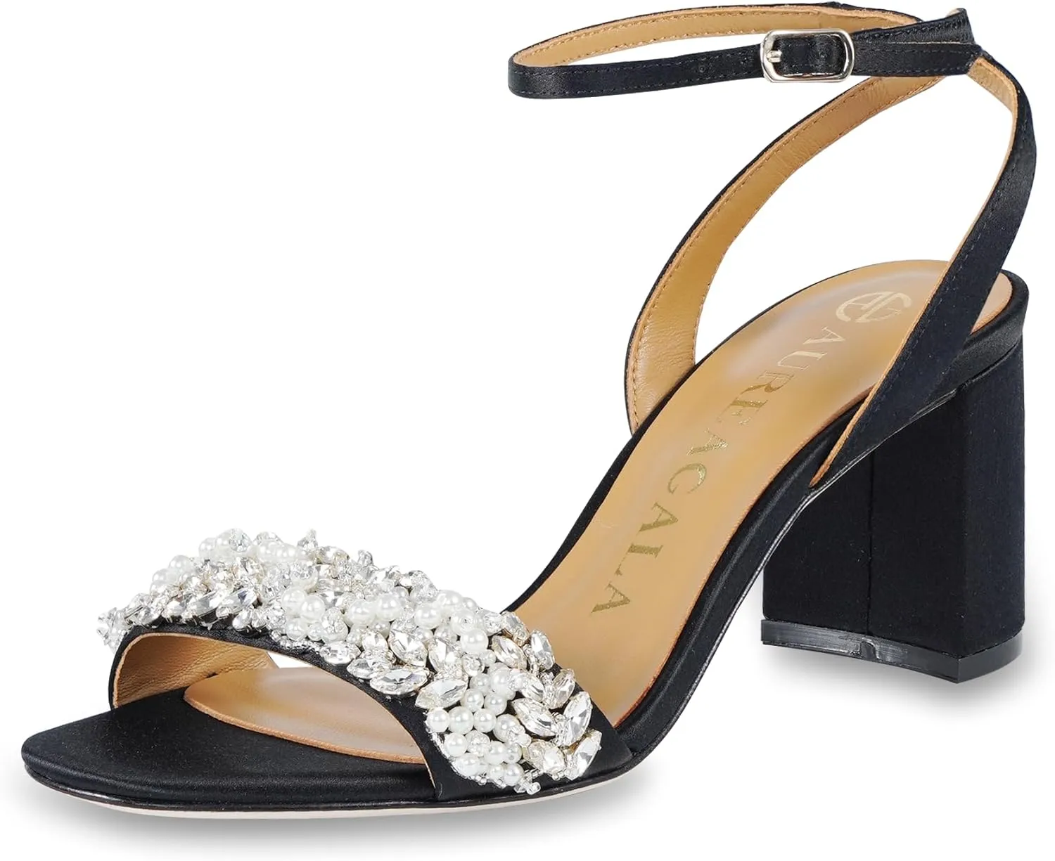 Women`s Stylish Leather Chunky heeled sandals with leather outsolefor dressy summer