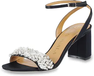 Women`s Stylish Leather Chunky heeled sandals with leather outsolefor dressy summer