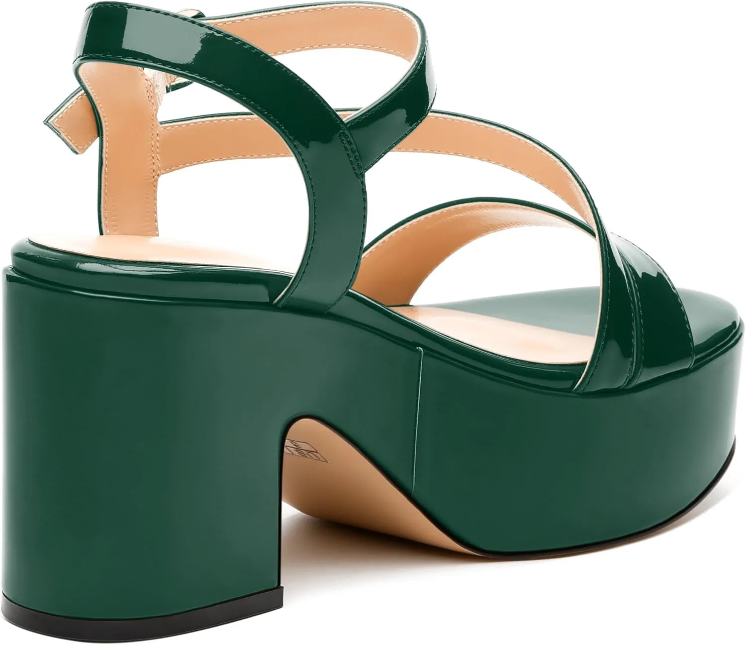 Womens Wedge Sandals, Round Toe Platform Sandals, Adjustable Strap with Buckle Fashion Solid Heeled Sandal for Work Wedding Party