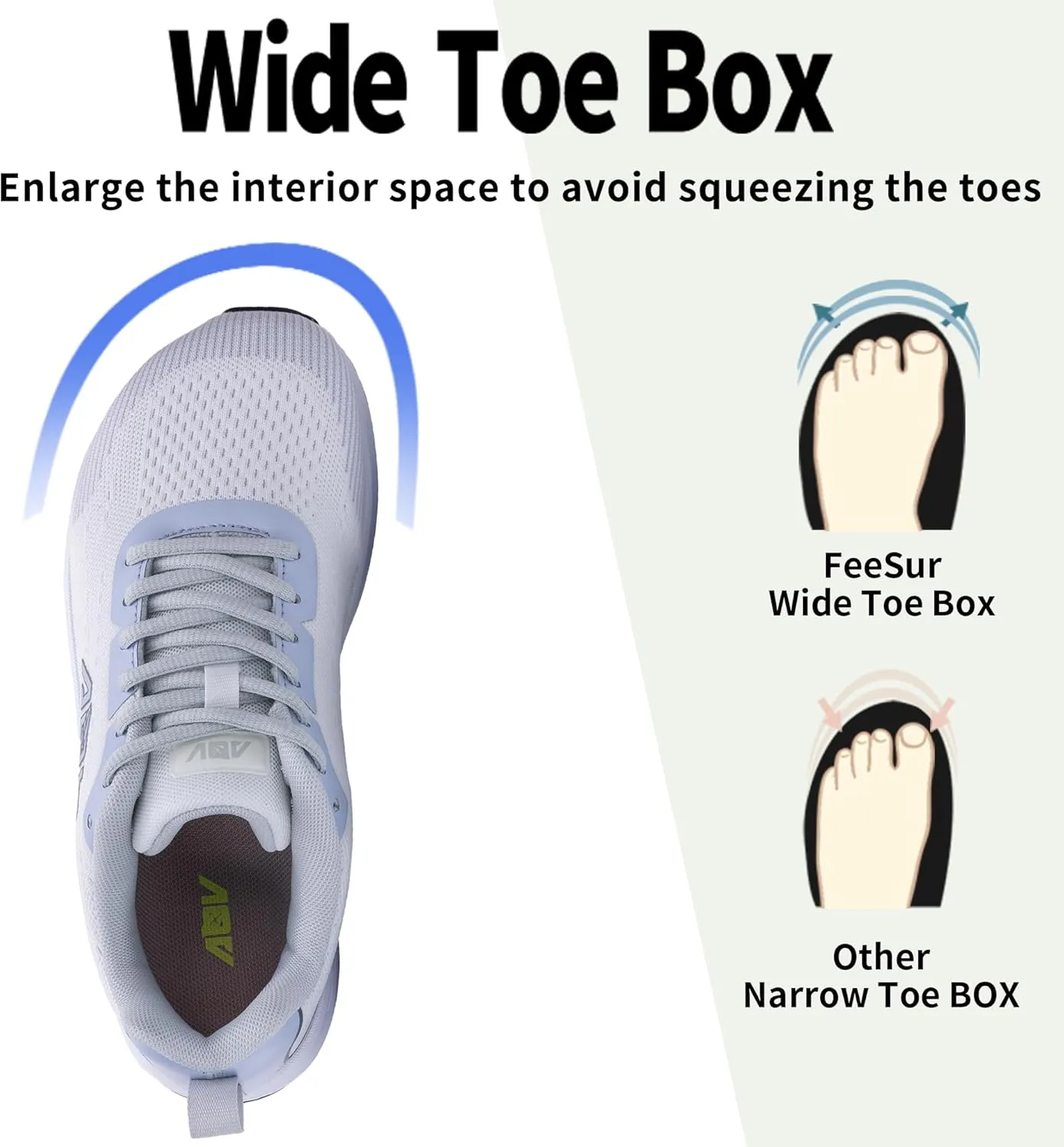 Womens Wide Toe Box Shoes Arch Support Walking Shoes Orthotic Wide Air Tennis Sneakers for Plantar Fasciitis